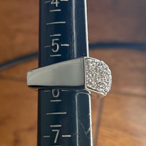 Sterling Silver CZ Block Ring Wide Band Size 5.5 - Picture 4 of 4